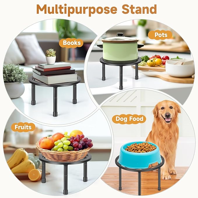 5 Pack Metal Plant Stand, Iron Plant Stands for Indoor and Outdoor, Flower Pot Stands for Multiple Plant, Black Potted Plant Holder for Garden Home Amoot