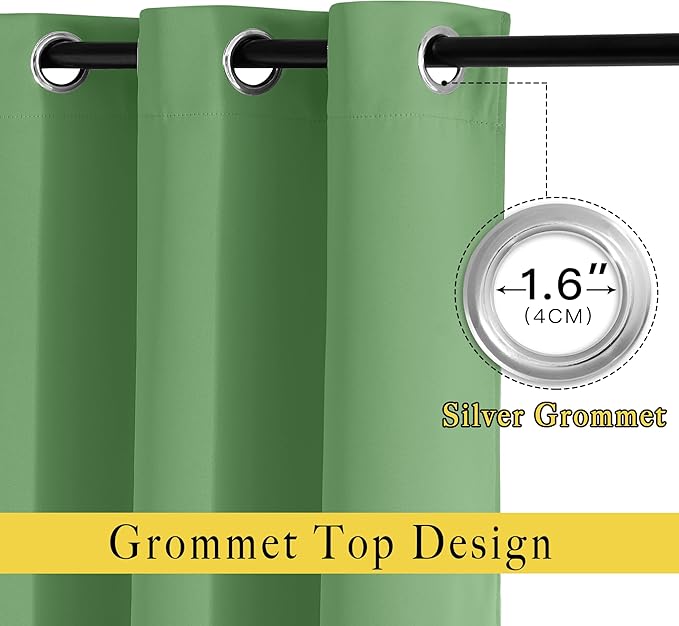 NICETOWN Patio Blackout Curtain Panels - Extra Wide Sliding Door Thermal Insulated Drape, Privacy Room Divider Curtain for Bedroom Office (Froest Green, 66 x 118 Inch Long) NICETOWN