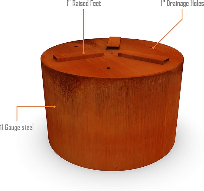 Plantercraft Large Round Planters for Outdoor Plants | 36x16 Inch Tall Corten Steel Planter | Extra Large Outdoor Planters for Entryway, Patio & Deck | Weathering Metal Planter Plantercraft