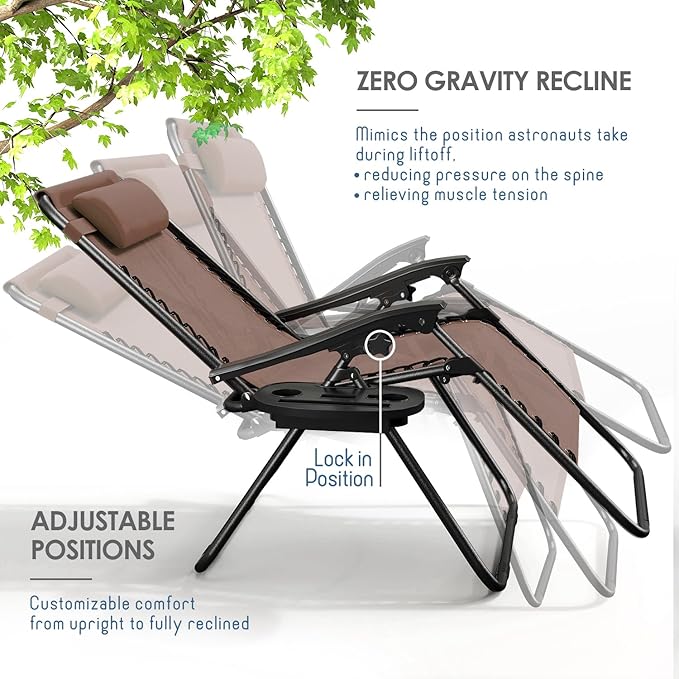 Nestl Zero Gravity Chairs Set of 6 - Brown Nestl