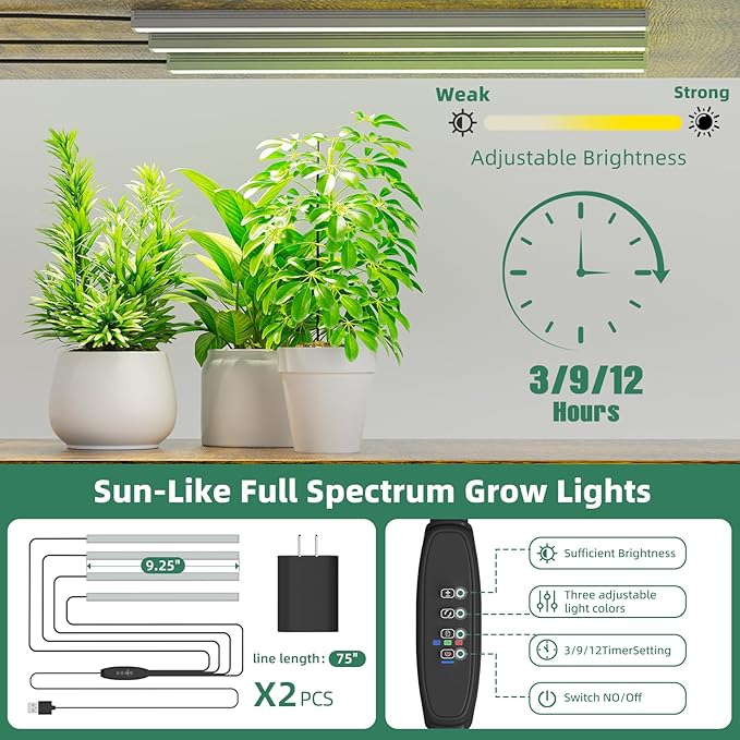 Simple Trending Tall Plant Stand Indoor with Grow Lights, 4 Tier Metal Plant Shelf for Multiple Flower Planter, Heavy Duty Ladder Plant Display Holder for Home Patio, Black SimpleTrending