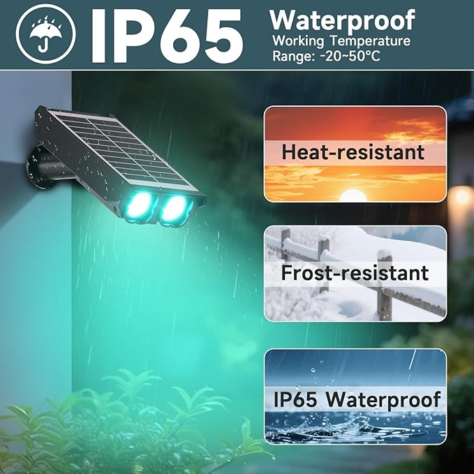 RGB Solar Spot Lights : 2 IN 1 Solar Lights Outdoor with 8 Lighting Modes & PC Light Guide Column for Tree Garden Yard Pathway | RGB Color Changing Landscape Lights | IP65 Waterproof | 12 Pack Rootora