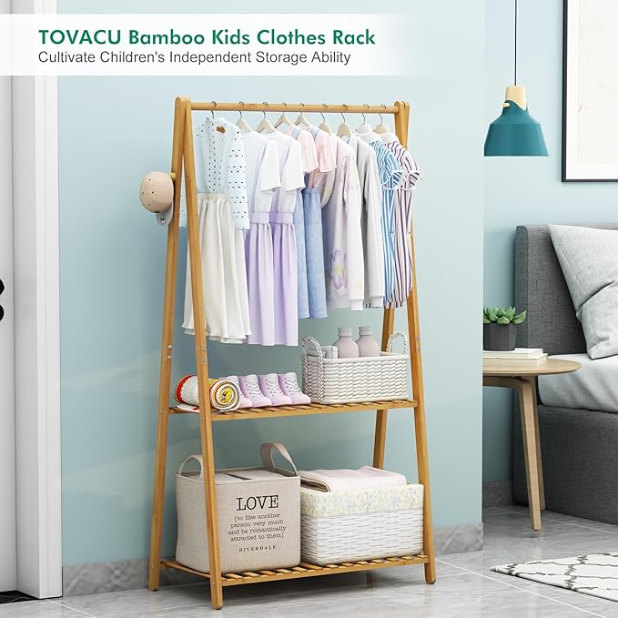 Hanging Plant Shelf Indoor Outdoor Plant Stands Wood Flower Stand 2 Tiered Bamboo Plant Shelves Holder Rack for Patio Balcony Garden (Tall,50 inch) TOVACU
