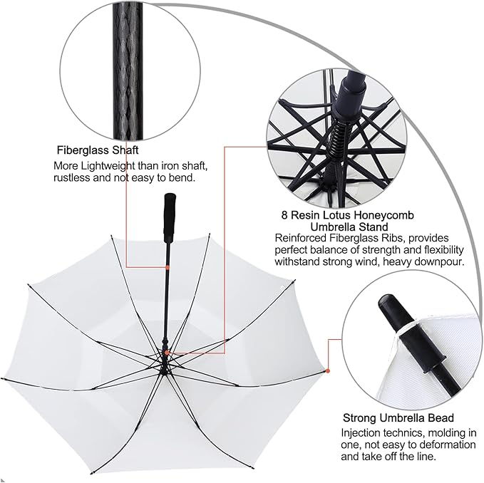 G4Free 47/54/62/68/72 Inch Automatic Open Golf Umbrella Oversize Extra Large Double Canopy Vented Windproof Waterproof Stick Umbrellas G4Free