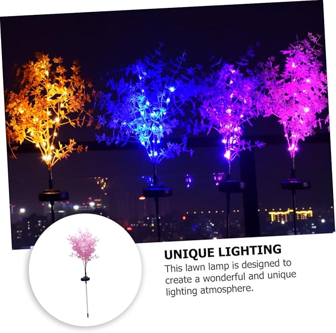 balacoo Led Solar Garden Light Plant Shaped Outdoor Lamp Ornament for Lawn Decoration Durable and Weatherproof Pink Rose Design for Garden Pathway balacoo