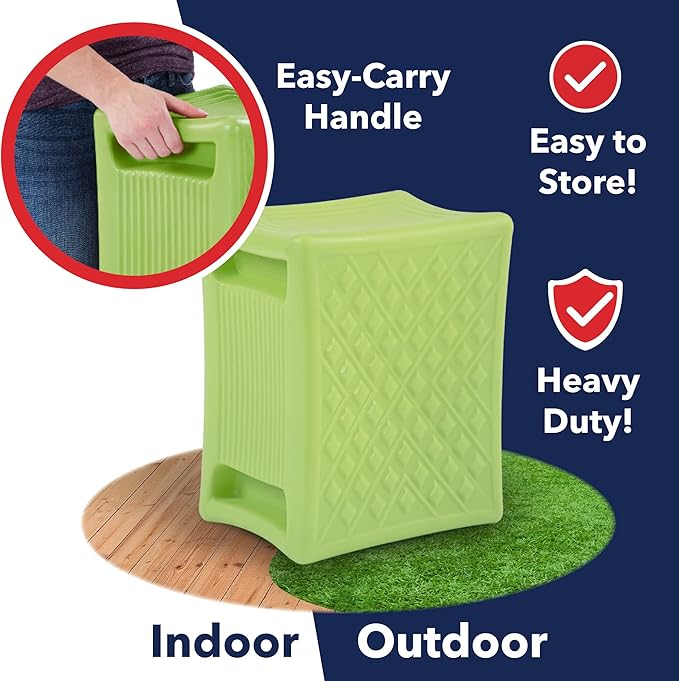 Simplay3 Handy Home 3-Level Heavy Duty Work/Garden Seat - 12" x 15" x 9" - Green, Made in USA Simplay3