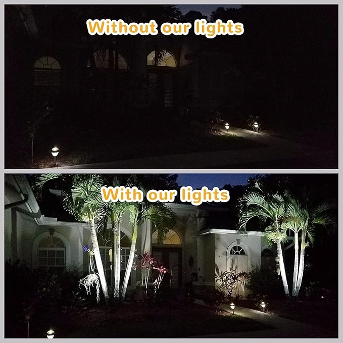 URPOWER Solar Lights Outdoor, 2-in-1 Waterproof Adjustable Solar Spotlights Outdoor Wall Light, Dusk-to-Dawn Solar Powered Landscape Lights for Backyard/Garden/Pathway/Pool/Porch (1 Pack, Cool White) URPOWER