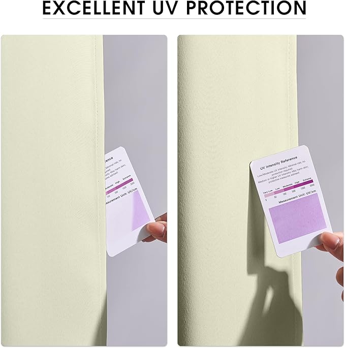 NICETOWN Fade Resistant Outdoor Curtains for Patio Waterproof 2 Panels, UV Protection Grade 4 Lightfastness Fade-Proof & Blackout Drapes for Deck, Porch, Gazebo, Light Beige, W52 x L96 Each Panel NICETOWN