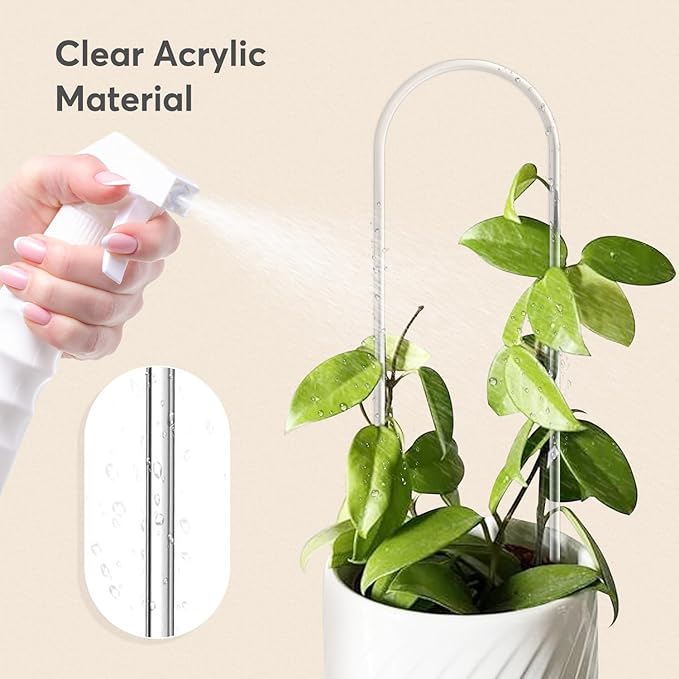2 Pack Thickened U-Shaped Acrylic Trellis for Indoor & Outdoor Plants, Perfect for Potted Houseplants EGOMYRON