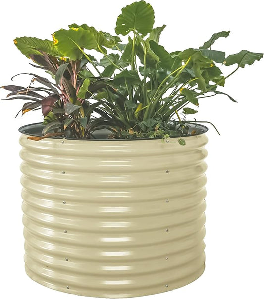Vego garden 32" Tall 42" Round Raised Garden Bed Raised Bed Planter Box for Vegetables Flowers Patio-Pearl White VegoGarden