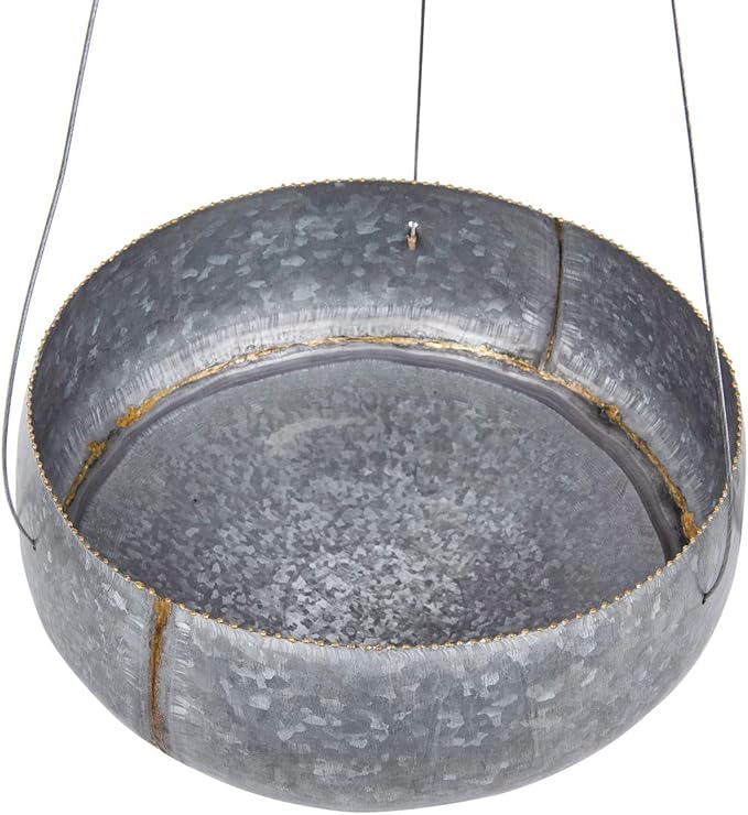 Creative Co-Op Grey & Gold Hanging Iron Planter CreativeCo-Op