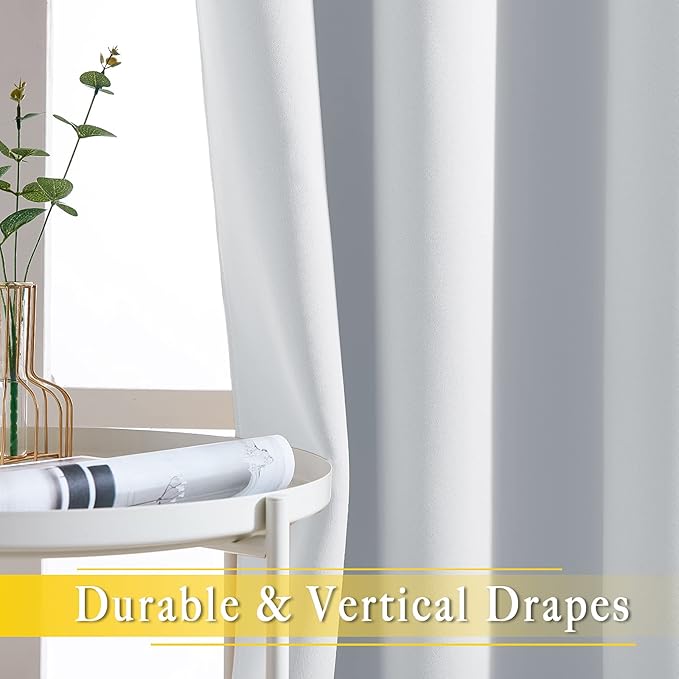 NICETOWN Patio Door Curtain Vertical Blinds, Grommet Top Room Divider Curtain Panel Thermal Insulated for Bedroom/Living Room (Greyish White, W80 by L108, 1 Panel) NICETOWN
