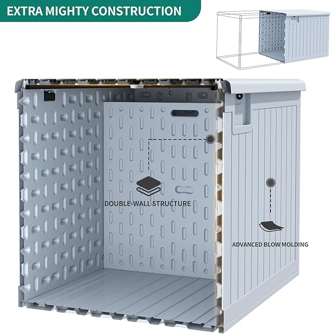 YITAHOME XXL 230 Gallon Large Deck Box,Outdoor Storage for Patio Furniture Cushions,Garden Tools with Flexible Divider,Waterproof,Lockable (White) YITAHOME