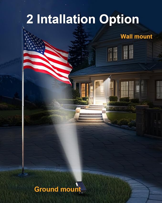1 Pack Solar Powered Outdoor Spot Lights Outside Waterproof 20 LEDs Landscape Spotlights Dusk to Dawn for House Yard Tree, Plants, Walls, Path, Garden, Statues, Superior Accent Uplighting Cool White Polighty