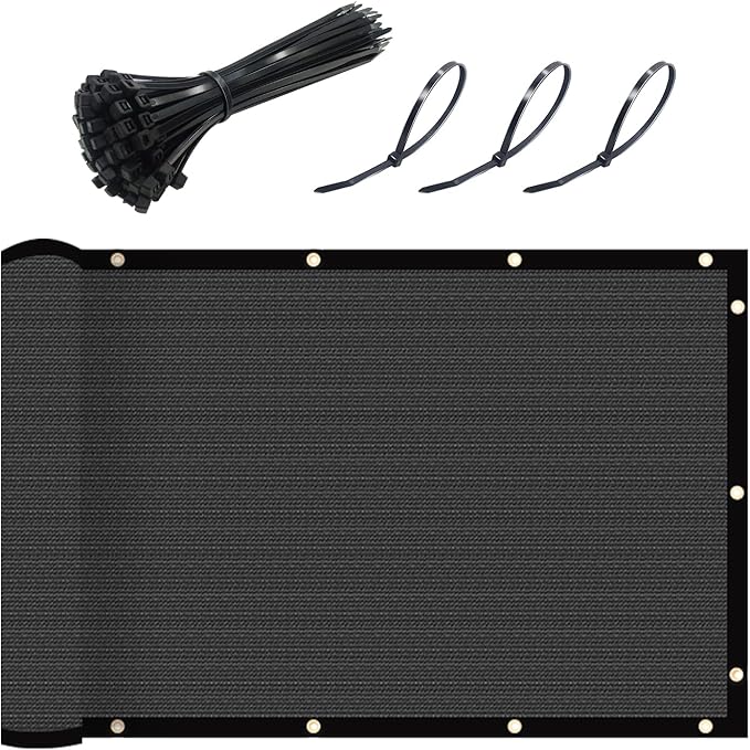 UPGRADE Fence Privacy Screen 4' x 25' Fence Commercial Shade Cover with Brass Grommets Heavy Duty Perfect for Outdoor Back Yard-Dark Grey, Customizable UPGRADE