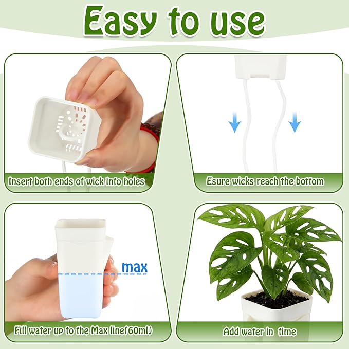 LemonRoad 20 Pack 2" Small Self Watering Pots for Indoor Plants with 20 Plant Label Mini White Plastic Planters with Water Level and Drainage Holes for Propagation, Succulents, and African Violet Rootora