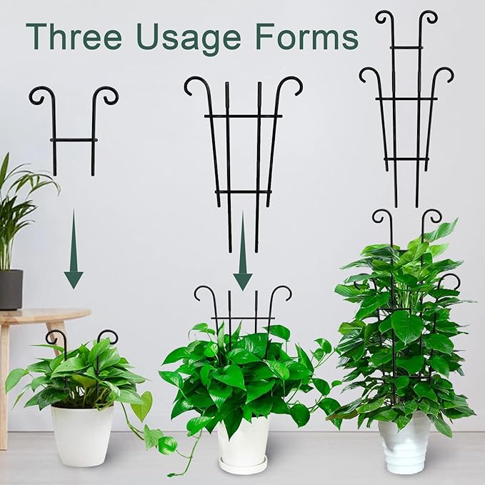 Coomin 23in Taller Plant Trellis for Climbing Plants Indoor, Sturdy Houseplant Trellis for Potted Plants with Ties, Vine Plant Support for Monstera Pothos Ivy, Plant Decor, 2P COOMIN