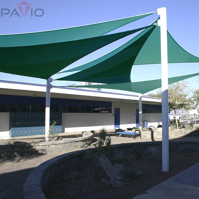 Patio Paradise 6' x 6' x 6' Sun Shade Sail Triangle Canopy Shade Cloth Fabric Sunlight Block Patio Pergola Cover HDPE Deck Awning for Outdoor Backyard Roof Shading, Turquoise Patio