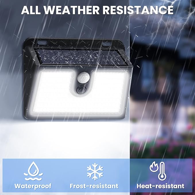 [16 Packs] Solar Motion Sensor Outdoor Lights, Super Bright Solar Lights Outdoor Waterproof, 3 Lighting Modes Security Wall Light for Outside Walking Dog Fence Backyard Deck Garden Door Step Garage Claoner