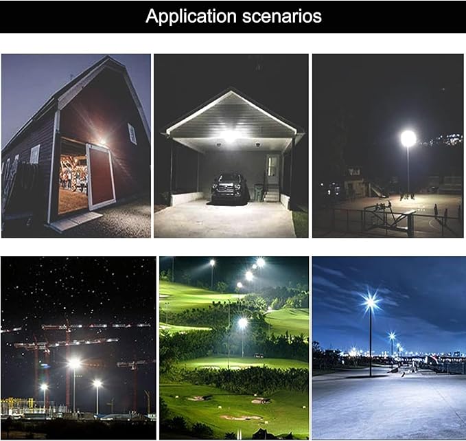 4Pack LED Flood Light Outdoor,250W LED Work Light 25500lm with 6FT US Plug,IP66 Waterproof Exterior Security Lights,6000K Daylight White Outside Floodlights Slim Design for Playground Yard garageangle