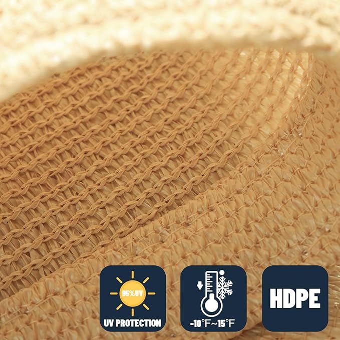 SUNNY GUARD Custom Size 13'x20'x23.9' Triangle Sand UV Block Sunshade for Backyard Yard Deck Patio Garden Outdoor Activities and Facility(Customized) SUNNYGUARD