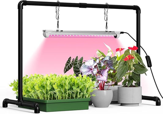 Bstrip Grow Light Stand, 1.3ft 18W Grow Light for Indoor Growing, Full Spectrum LED Plant Light for Seed Starting, Height Adjustable, 27.0" L x 13.0" W x 19.1" H Bstrip