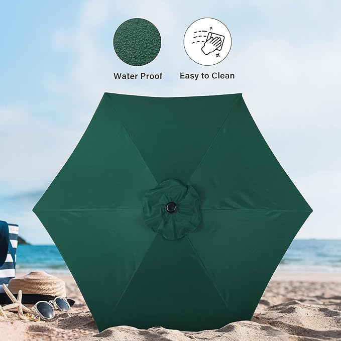 Simple Deluxe 9' Patio Umbrella Outdoor Table Market Yard Umbrella with Push Button Tilt/Crank SimpleDeluxe