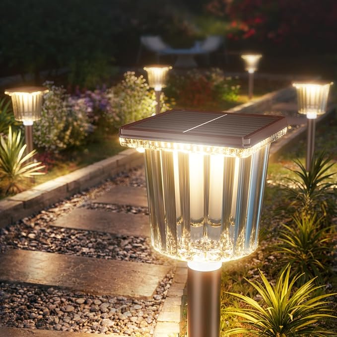 Super Bright Solar Pathway Lights Outdoor Powered 2-Pack,Adjustable Warm&Cool White,Waterproof IP65 Solar Garden Decor Landscape Lighting Outside for Front Yard/Patio/Walkway/Driveway/Lawn/Path Light Professionalproductionofsolarlightsoutdoor%EF%BC%9A%EF%BC%89