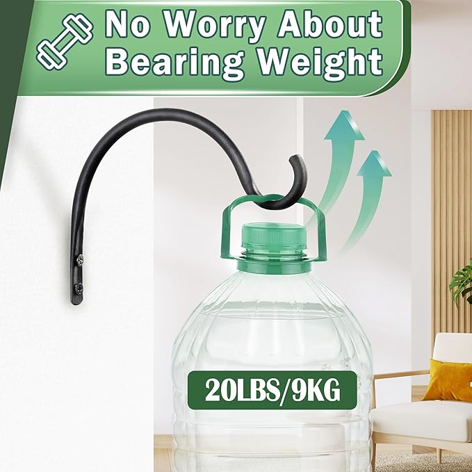Qiang Ni Hanging Plant Bracket Hooks: 8 Inch Wall Plant Hook Planters and Decor - 2 Piece Rust-Resistant and Secure Brackets Maximize Your Outdoor Living Space QiangNi