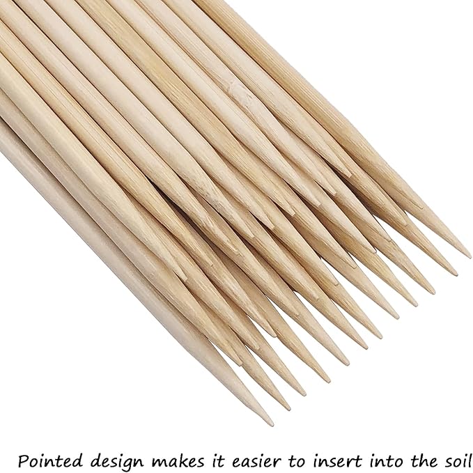 Bamboo Plant Stakes,HAINANSTRY Wood Plant Supports,Natural Bamboo Sticks for Plants/Floral/Potted Plant,Wooden Sign Posting Garden Sticks - 14 Inches 25 Pack HAINANSTRY