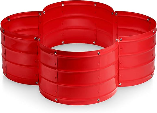 Plant & Plot Galvanized Raised Garden Beds Outdoor // 3×3×1 ft Planter Raised Beds for Gardening, Vegetables, Flowers // Large Metal Garden Box (Red) // Patented Tool-Free Design PlantPlot