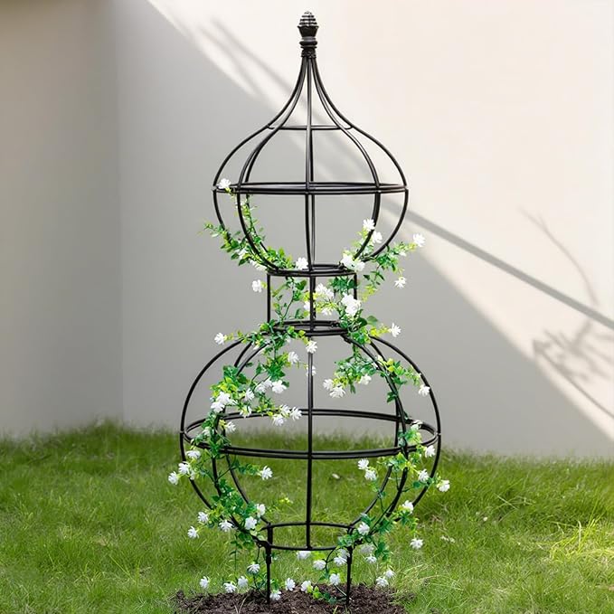 47"x17" Metal Obelisk Trellis for Climbing Plants | Unique Outdoor Support for Rose Bushes and Tall Vines | Durable & Weather-Resistant Garden Decor Goooxim