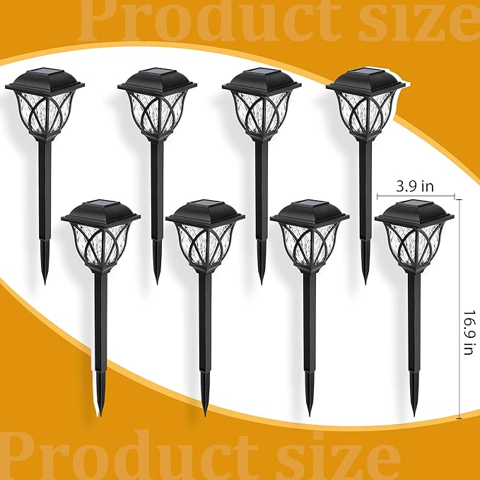 GIGALUMI 6 Pack Solar Lights Outdoor Waterproof, LED Solar Garden Lights, Outdoor Decorations, Garden Decor for Yard, Patio, Landscape, Planter, Walkway (Warm White) GIGALUMI