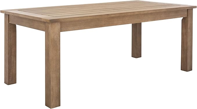 SAFAVIEH Couture Outdoor Patio Furniture Collection – Santa Cruz Coffee Table, Natural Eucalyptus Wood Slatted Top, Modern Outdoor Accent Table (CPT1016A) SAFAVIEH