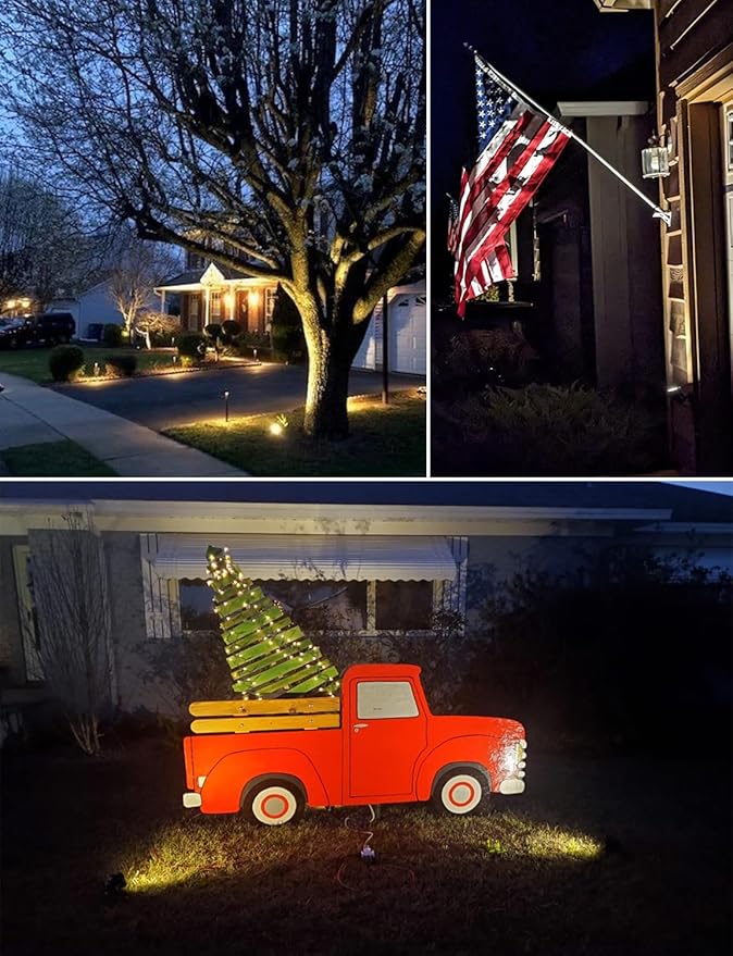 SUNVIE Dusk to Dawn Outdoor Lighting 120V LED Spot Lights Outdoor Landscape Spotlights with Photocell Sensor Waterproof Outdoor Spot Lights for Yard 7W Outdoor Spotlight Flag Light for Garden Tree SUNVIE