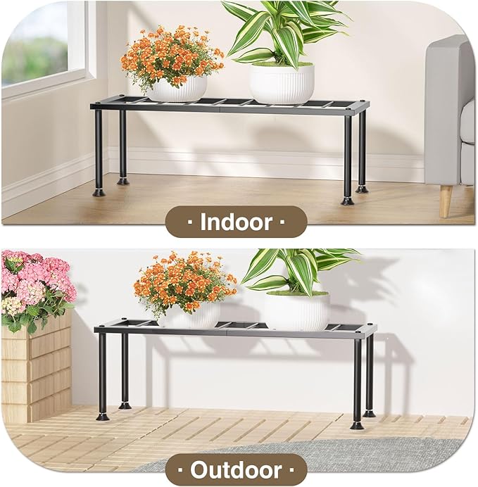 1 Tier Plant Stand: Ladder Plant Holder - Metal Flower Pot Stand - Heavy Duty Flower Rack for Living Room Patio Garden Corner Balcony and Courtyard. Josmimic