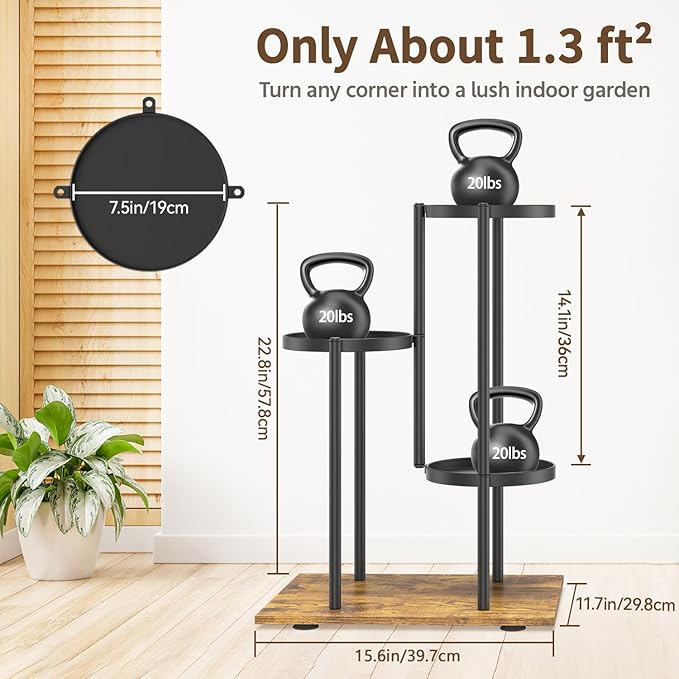 LASZOLA Black 3 Tier Plant Stand Indoor Heavy Duty Metal Planter Flower Holder Rack, Multi Modern Narrow Organizer, Floor Vertical Tower, Spiral Sturdy Decorate for House Bathroom Office Living Room LASZOLA
