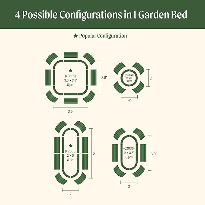 32" Extra Tall Raised Garden Bed Kits, 3.5 x 3.5 x 2.7ft Raised Planter Box Outdoor, 2 x 5 x 2.7ft Deep Root 4 in 1 Modular Metal Raised Beds for Gardening Vegetables Flowers Fruits - Sky Blue VegoGarden