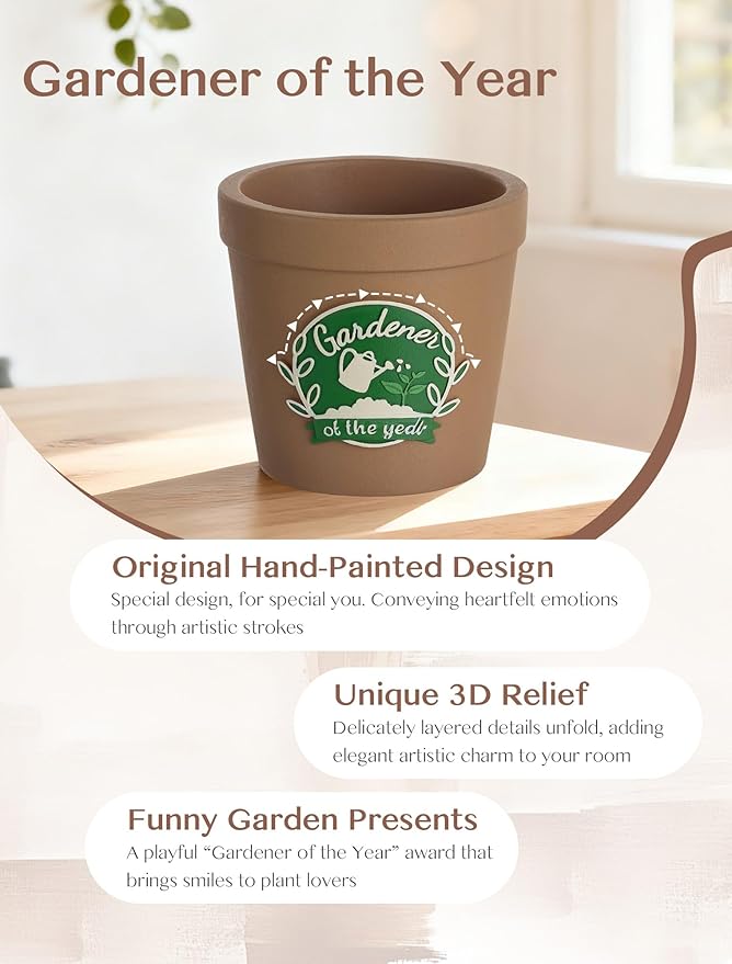 Gardening Gifts for Women: Hand-Painted 3D Art Cute Succulents Planter - Funny Garden Gifts for Plant Lovers Gardeners Mom Grandma - Cool Plant Pot Present for Christmas Birthday Mother's Day Rootora
