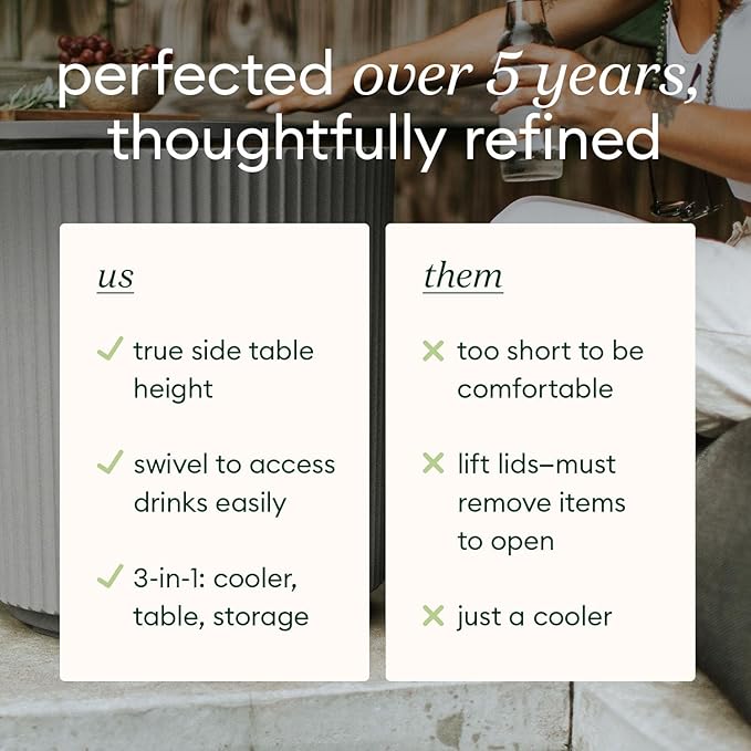 Veradek Outdoor Cooler Side Table - 2 in 1 - Designed for use as Outdoor Side Table, Patio Decor and Ice Chest VeradekOutdoor