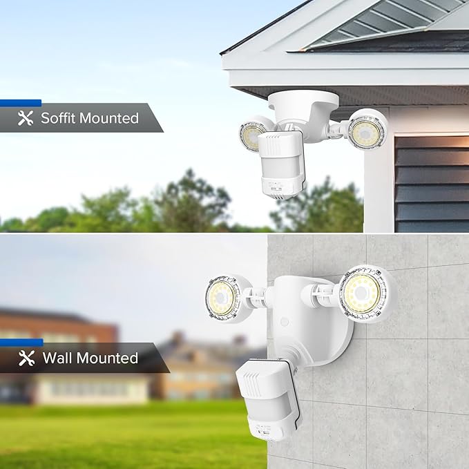 SANSI Upgraded 25W Motion Sensor Outdoor Lights 3000LM Flood Lights Outdoor, 5000K Dusk to Dawn Security Light, 4 Modes, 320°Wide Angle Illumination Super Bright for Garage Yard Patio Wired Not Solar SANSI