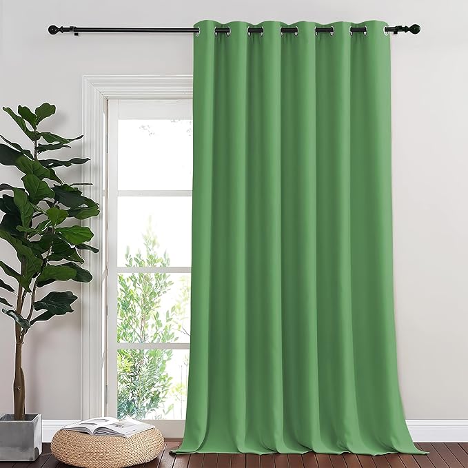 NICETOWN Froest Green Blackout Curtains for Bedroom 95 Inch Length - Thermal Insulated Room Darkening Privacy Grommet Window Drapes for Boys Room, Set of 1 Panel, 80 x 95 Inch NICETOWN