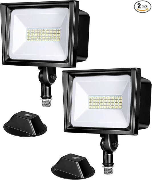 DEWENWILS 2-Pack 65W LED Flood Light Outdoor, 6670 LM Super Bright Security Lights Switch Controlled, IP65 Waterproof, 5000K Flood Lights Outdoor for Yard, Garage, Garden, UL Listed DEWENWILS