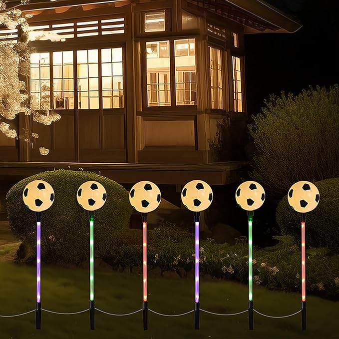 Solar Lights Outdoor, Soccer Theme LED Stake Light for Garden Yard Pathway Patio Walkway Landscape Decoration AUGPET