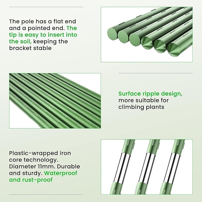 A-Frame Metal Garden Trellis Set for Raised Bed for Climbing Plants Outdoor-Detachable Cucumber Climbing Trellis with Net Clips-Garden for Cucumber Flowers Vegetables JK-GMTE