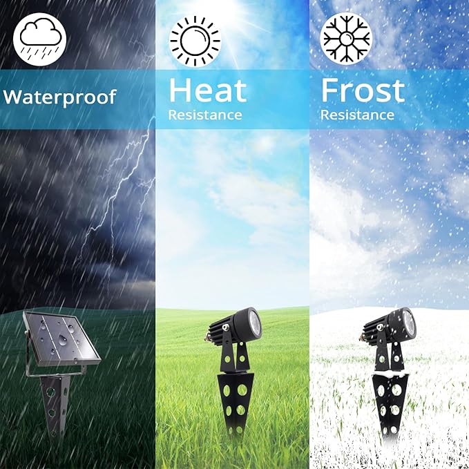 Mini 50X Twin Solar Spot Lights Outdoor Multi Color Changing RGB LED Spotlight Cast Aluminium for Outdoor Garden Yard Landscape Downlight SolarLightMart