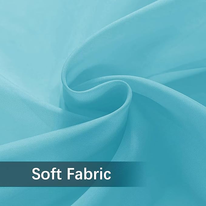 SpaceDresser Waterproof Outdoor Sheer Curtains for Patio - 2 Panels Rod Pocket Indoor Voile Sheer Curtain for Living Room,100W x 84L inch, Aqua SpaceDresser