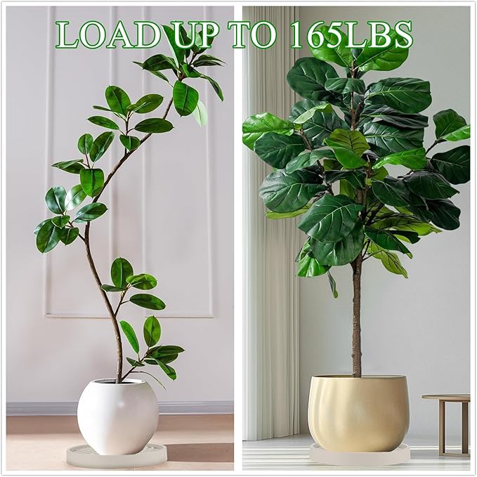 2 Pack Plant Caddy with Wheels, 10" Rolling Plant Stand 165 LBS Heavy Duty with Hidden 360 ° Rotating Silent Wheel Wheels for Outdoor Indoor Large Plant Pots, Flower Pot, Patio JAOXISOU