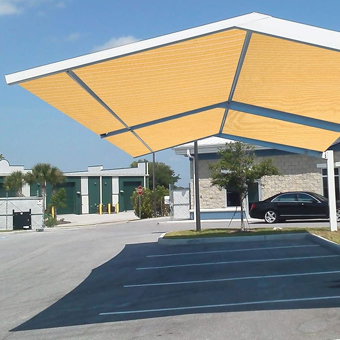 Eden's Decor Straight Flat-Edged Sun Shade Sail Rectangular 10' x 22' Wheat UV-Blocking Outdoor Canopy Fabric Cloth Awning for Pergola Patio Garden Backyard Custom Size EdensDecorInc
