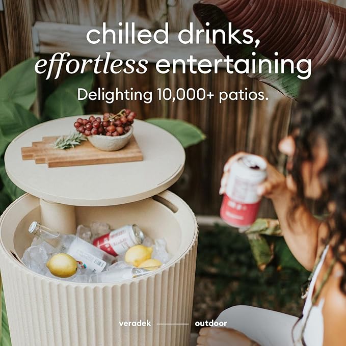 Veradek Outdoor Cooler Side Table - 2 in 1 - Designed for use as Outdoor Side Table, Patio Decor and Ice Chest VeradekOutdoor